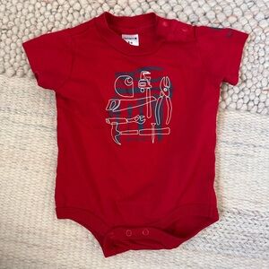 Carhartt Red Baby Bodysuit with Tool Graphic